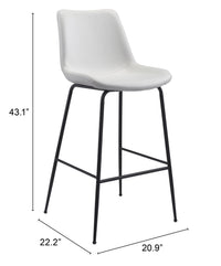 Zuo Modern Byron Barstool in Brown/Gray/White