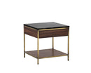 Sunpan Stamos End Table - Gold - Zebra Brown