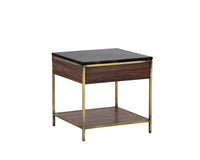 Sunpan Stamos End Table - Gold - Zebra Brown