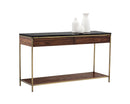 Sunpan Stamos Console Table - Gold - Zebra Brown