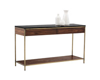 Sunpan Stamos Console Table - Gold - Zebra Brown