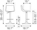 Zuo Modern Prima Barstool Dark Blue and Gold