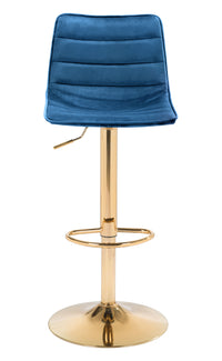 Zuo Modern Prima Barstool Dark Blue and Gold