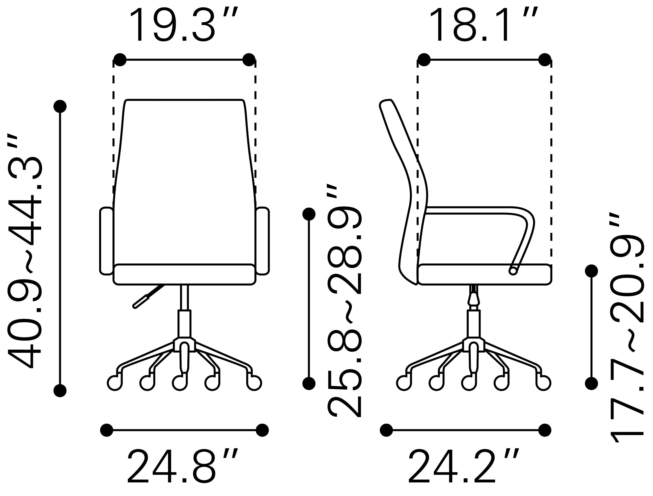 Zuo Modern Primero Office Chair in Black/White