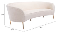 Zuo Modern Luna Sofa Cream