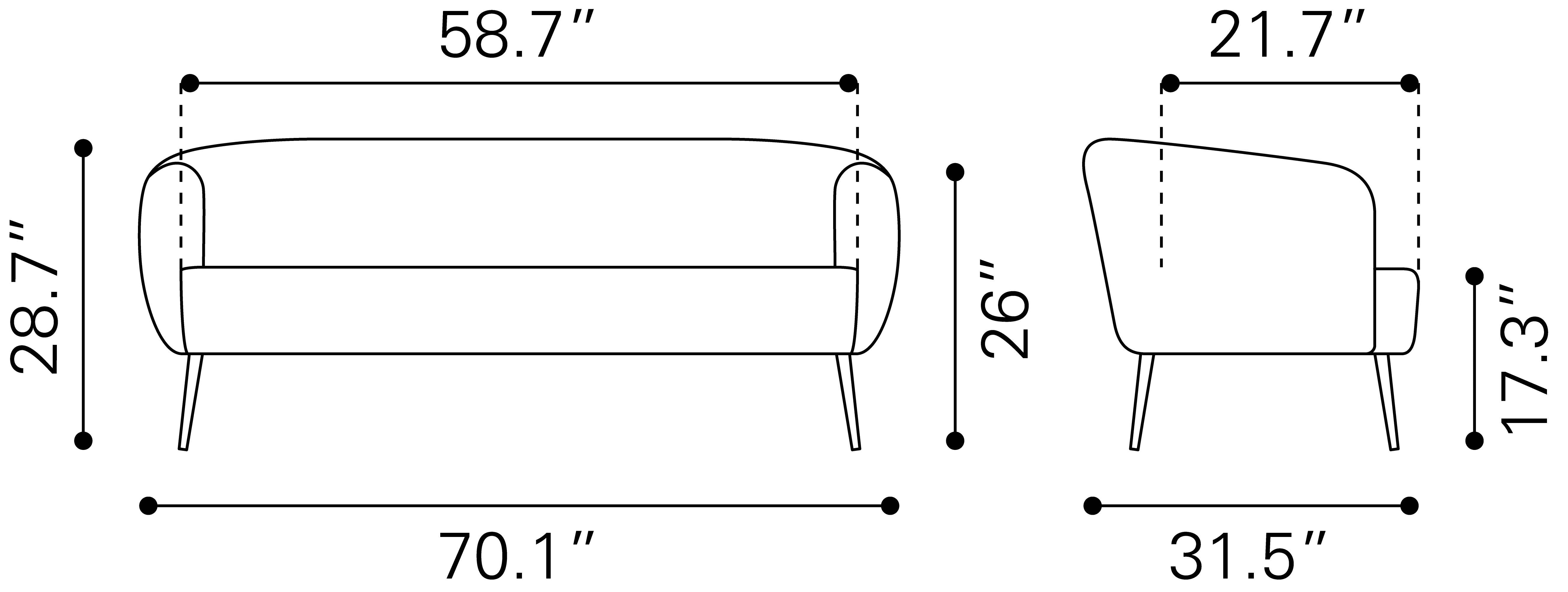 Zuo Modern Karan Sofa in Green