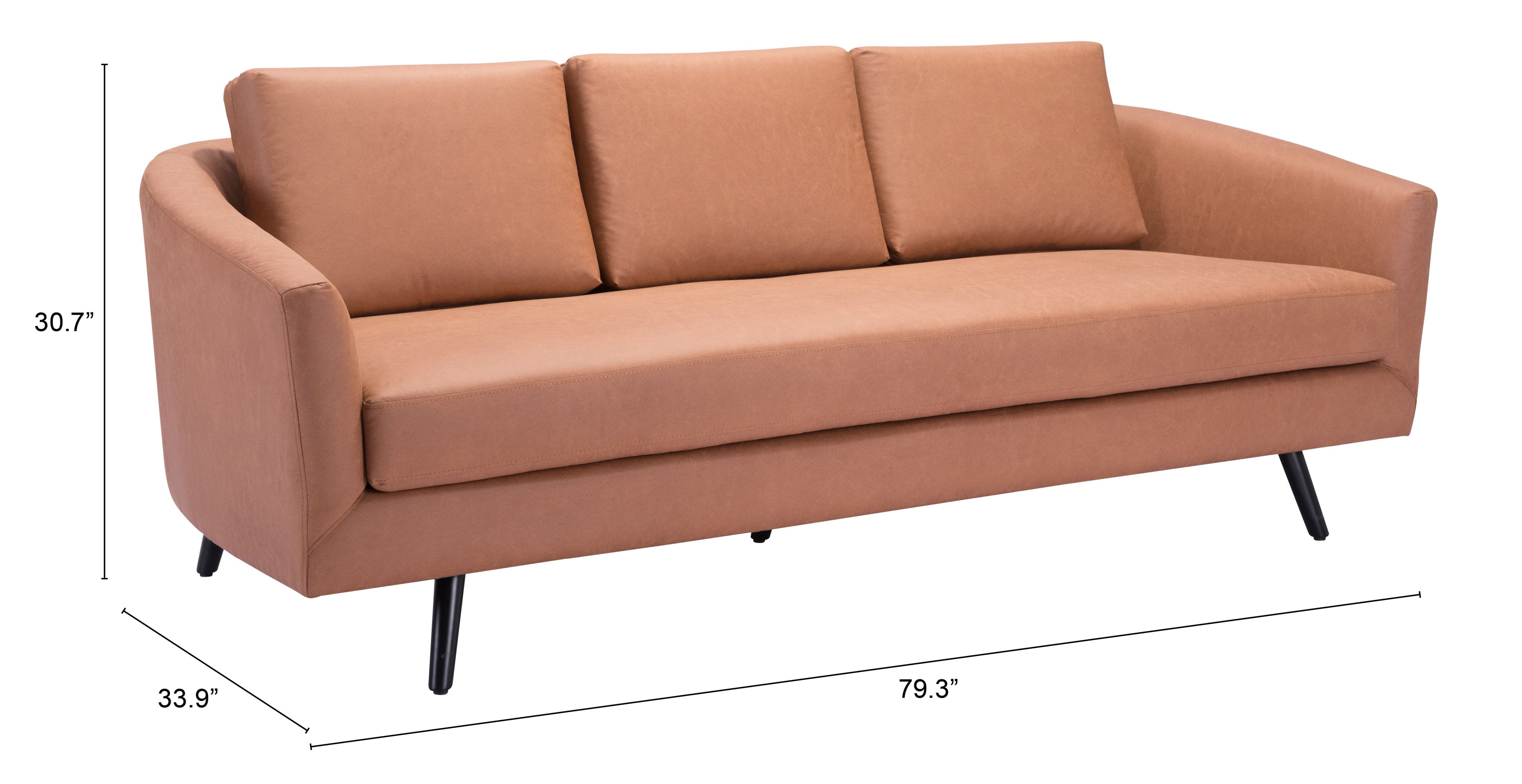 Zuo Modern Divinity Sofa in Gray/Brown