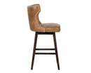 Sunpan Neville Swivel Barstool - Havana Dark Brown/Tobacco Tan