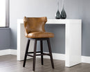 Sunpan Neville Swivel Barstool - Havana Dark Brown/Tobacco Tan