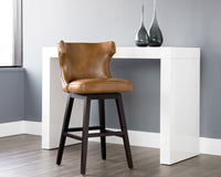Sunpan Neville Swivel Barstool - Havana Dark Brown/Tobacco Tan