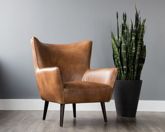 Sunpan Luther Lounge Chair - Havana Dark Brown/Tobacco Tan