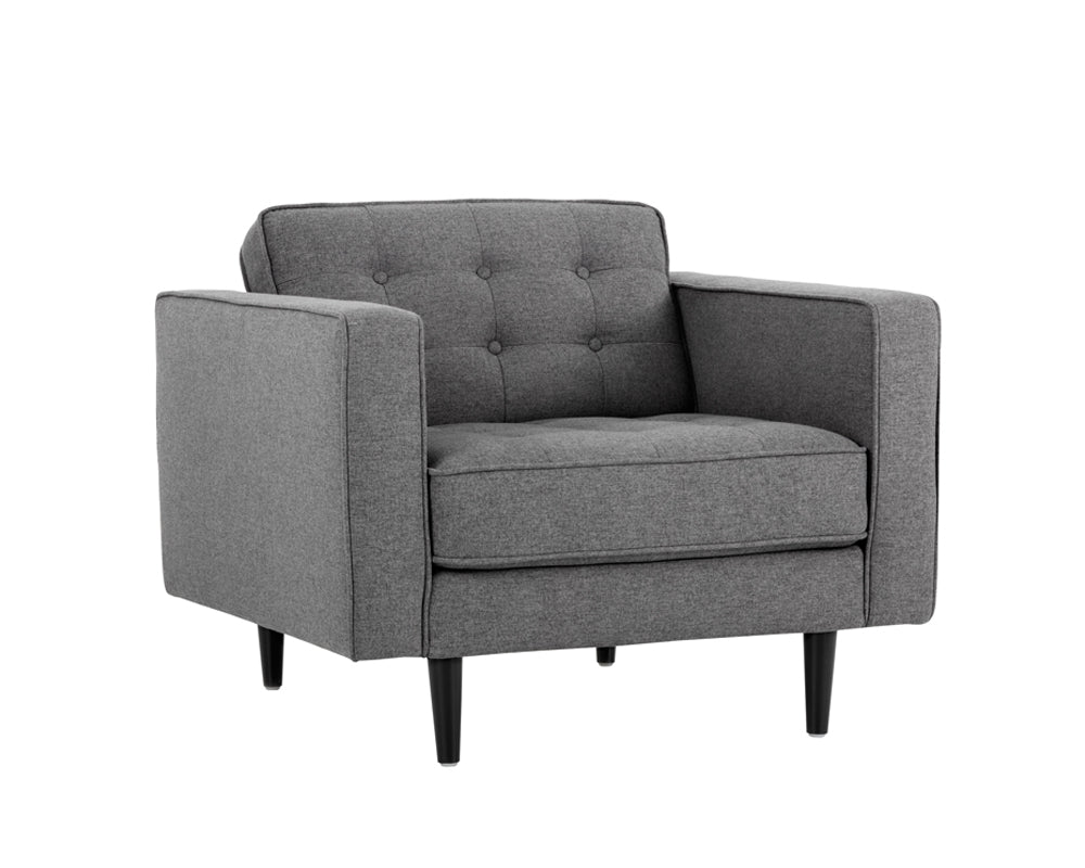 Sunpan Donnie Armchair - Coal Black/Dark Grey/Havana Dark Brown/Light Grey/Tobacco Tan