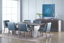 Sunpan Halden Dining Chair - Beige Linen/Bravo Cream/Bravo Metal/Vintage Black/Vintage Blue/Vintage Cognac-Set of Two