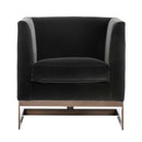 SUNPAN Soho Armchair in Giotto Shale Grey and Antique Brass Frame