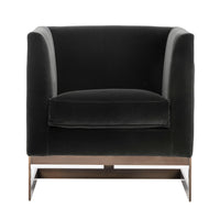 SUNPAN Soho Armchair in Giotto Shale Grey and Antique Brass Frame