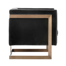 SUNPAN Soho Armchair in Giotto Shale Grey and Antique Brass Frame