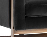 SUNPAN Soho Armchair in Giotto Shale Grey and Antique Brass Frame