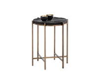 SUNPAN Rohan End Table - Antique Brass - Darkbrown
