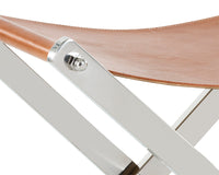 Sunpan Ryder Stool With Stainless Steel Frame in Tan