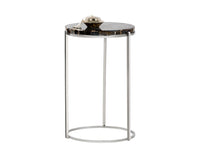 Sunpan Tillie End Table - Brass and Natural Agate Stone/Stainless Steel and Black Agate Stone