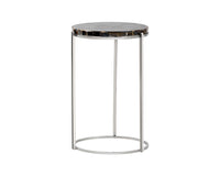 Sunpan Tillie End Table - Brass and Natural Agate Stone/Stainless Steel and Black Agate Stone