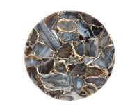 Sunpan Tillie End Table - Brass and Natural Agate Stone/Stainless Steel and Black Agate Stone