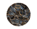Sunpan Tillie End Table With Stainless Steel Frame in Black Agate Stone