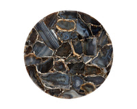 Sunpan Tillie End Table With Stainless Steel Frame in Black Agate Stone