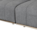 Sunpan Flora Sectional With Antique Brass Frame in Milestone Charcoal