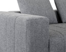 Sunpan Flora Sectional With Antique Brass Frame in Milestone Charcoal