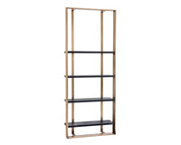 Sunpan Dalton Bookcase - Antique Brass - Black