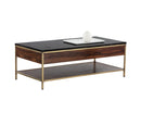 Sunpan Stamos Coffee Table - Gold - Zebra Brown