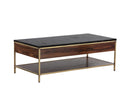 Sunpan Stamos Coffee Table - Gold - Zebra Brown