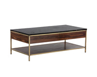 Sunpan Stamos Coffee Table - Gold - Zebra Brown