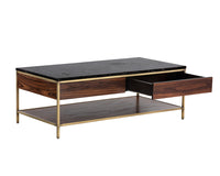 Sunpan Stamos Coffee Table - Gold - Zebra Brown