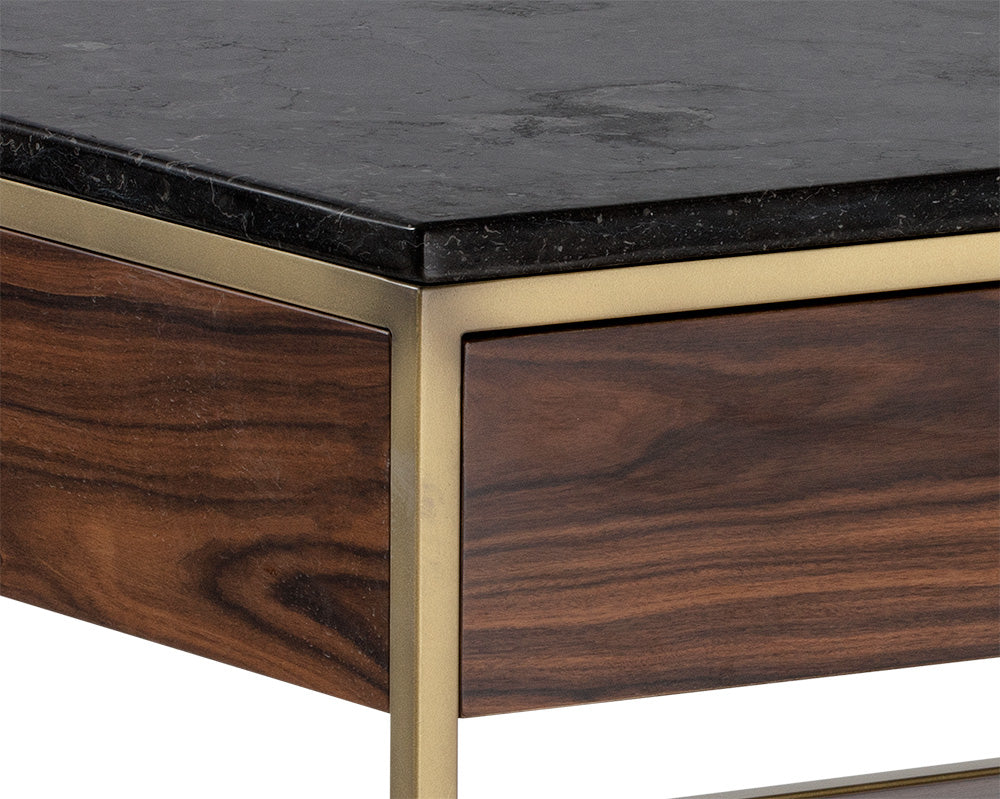 Sunpan Stamos Coffee Table - Gold - Zebra Brown
