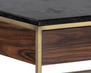 Sunpan Stamos Coffee Table - Gold - Zebra Brown
