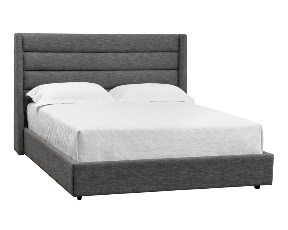 Sunpan Emmit Bed - Queen in Marble / Quarry / Merino Pearl