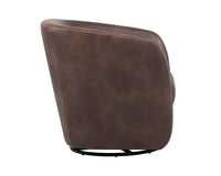Sunpan Dax Swivel Lounge Chair in Coal Black / Havana Dark Brown