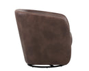 Sunpan Dax Swivel Lounge Chair in Coal Black / Havana Dark Brown