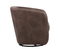 Sunpan Dax Swivel Lounge Chair in Coal Black / Havana Dark Brown