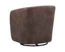 Sunpan Dax Swivel Lounge Chair in Coal Black / Havana Dark Brown