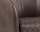 Sunpan Dax Swivel Lounge Chair in Coal Black / Havana Dark Brown