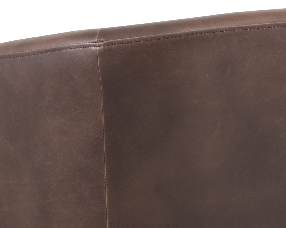 Sunpan Dax Swivel Lounge Chair in Coal Black / Havana Dark Brown