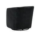 Sunpan Dax Swivel Lounge Chair in Coal Black / Havana Dark Brown