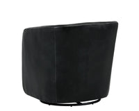 Sunpan Dax Swivel Lounge Chair in Coal Black / Havana Dark Brown