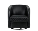 Sunpan Dax Swivel Lounge Chair in Coal Black / Havana Dark Brown