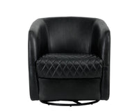 Sunpan Dax Swivel Lounge Chair in Coal Black / Havana Dark Brown