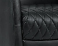 Sunpan Dax Swivel Lounge Chair in Coal Black / Havana Dark Brown