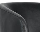 Sunpan Dax Swivel Lounge Chair in Coal Black / Havana Dark Brown